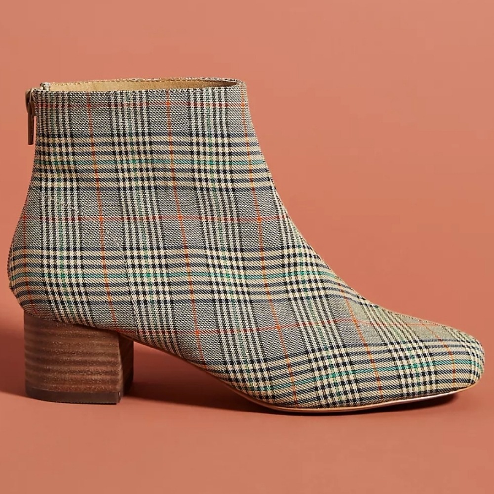 Plaid Ankle Boots